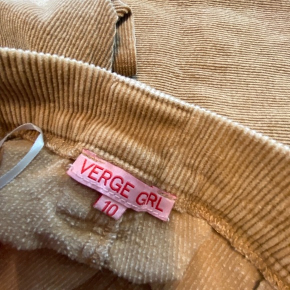 Verge Grl Corduroy Pants Tan Size 10 B11 - Picture 3 of 7